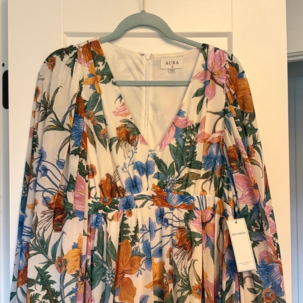 Aura Multicolor Floral Long Sleeve Maxi Dress